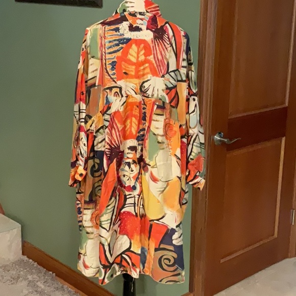 Colorful Abstract Print Dress - Picture 3 of 5